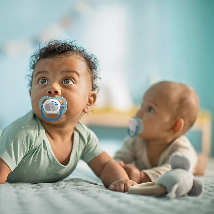 Avent Set Of 2 Ultra Air Pacifiers, Elephant & Penguin (0-6m)