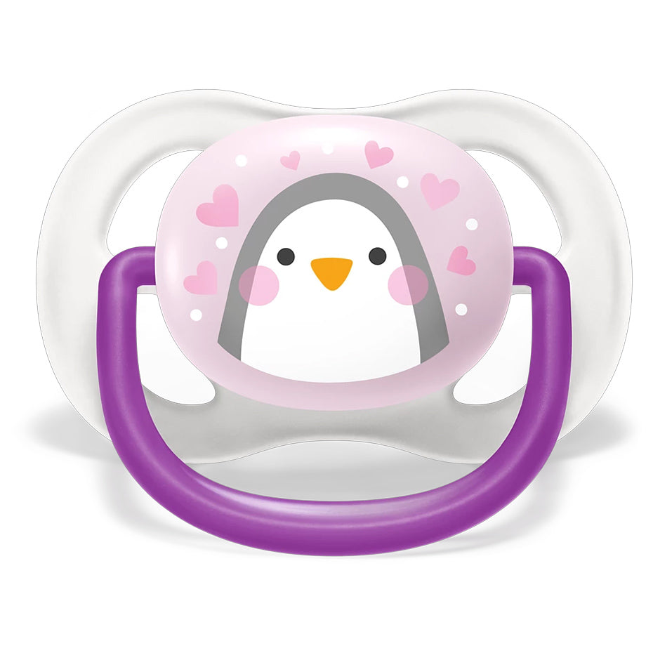 Avent Set Of 2 Ultra Air Pacifiers, Bird & Penguin (0-6m)