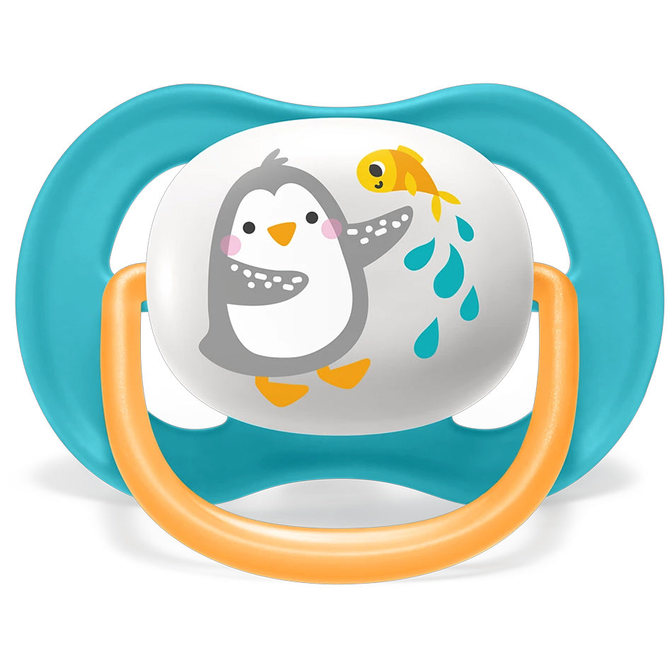 Avent Set Of 2 Ultra Air Pacifiers, Penguin & Turtle (6-18m)