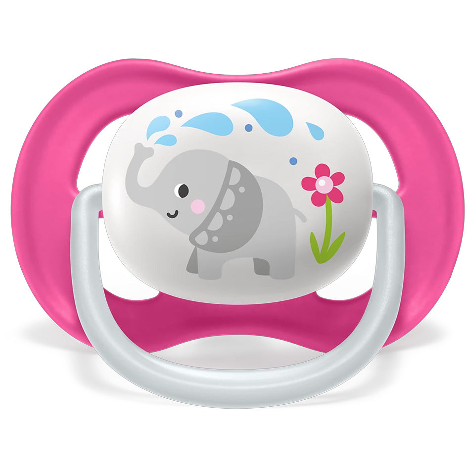 Avent Set Of 2 Ultra Air Pacifiers, Penguin & Elephant (6-18m)