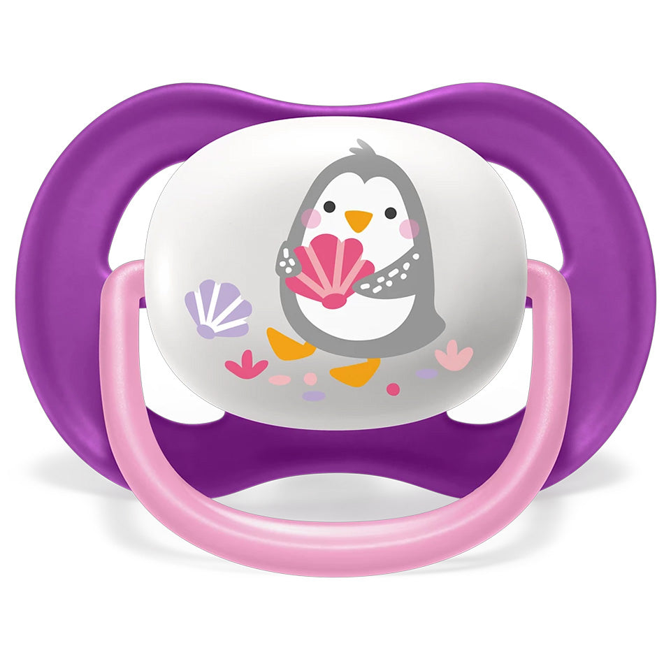 Avent Set Of 2 Ultra Air Pacifiers, Penguin & Elephant (6-18m)