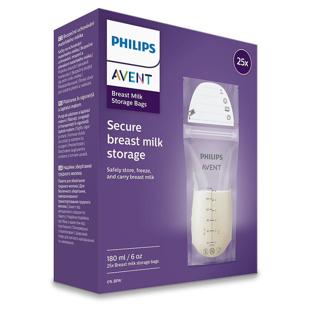 Avent 180ml Breast Milk Storage Bags, Pack Of 25
