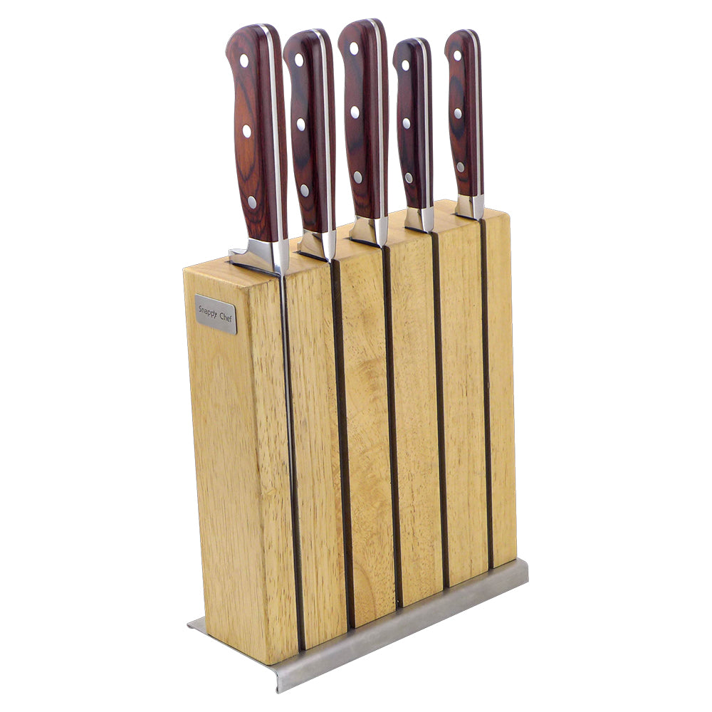 Snappy Chef Professional Knife Block Set With Sharpener, 5pc
