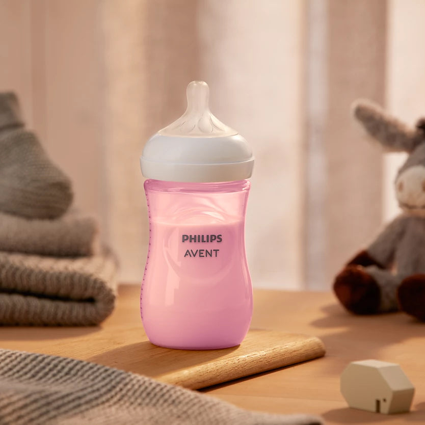 Avent Natural Response 260ml Baby Bottle, Pink