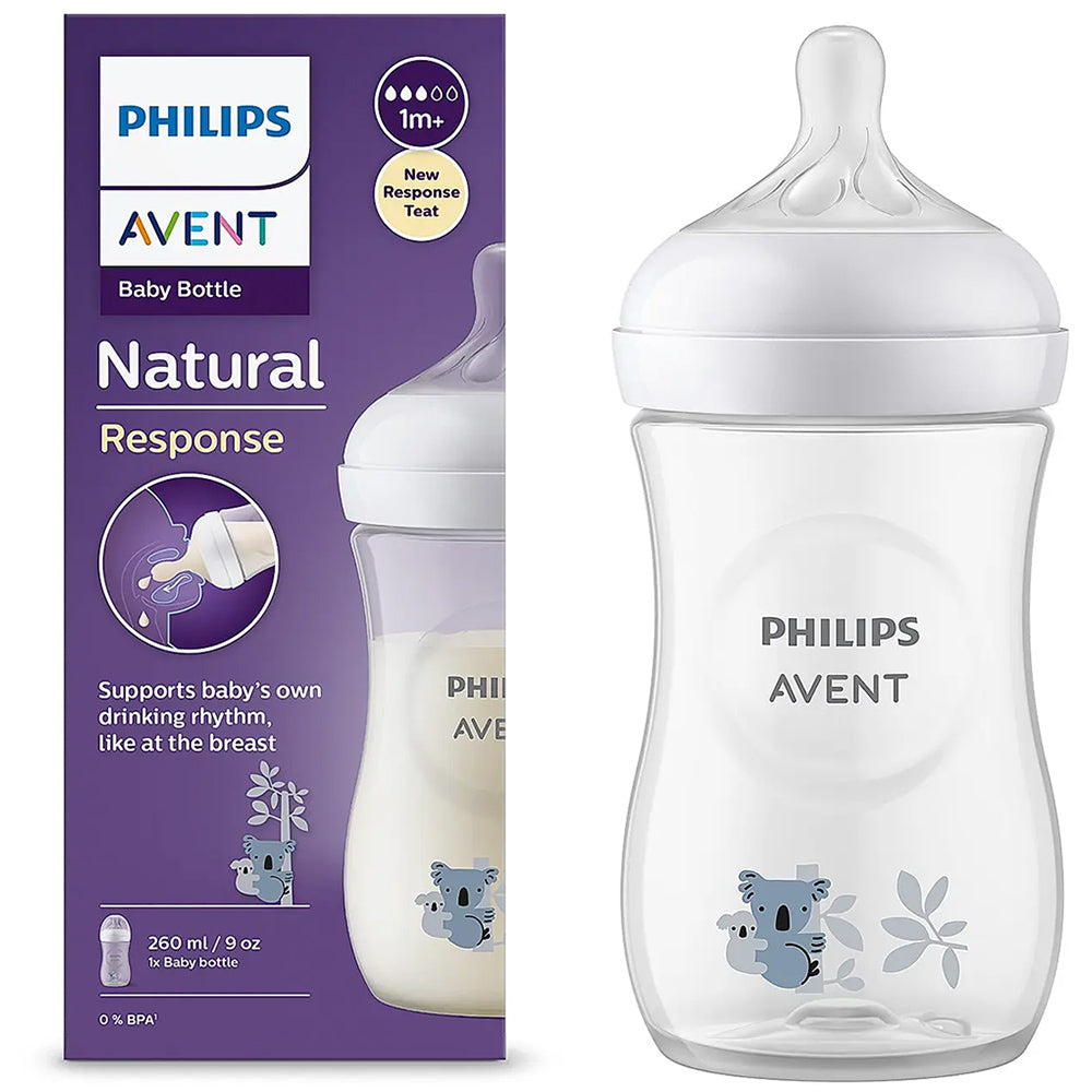 Avent Natural Response 260ml Baby Bottle, Koala