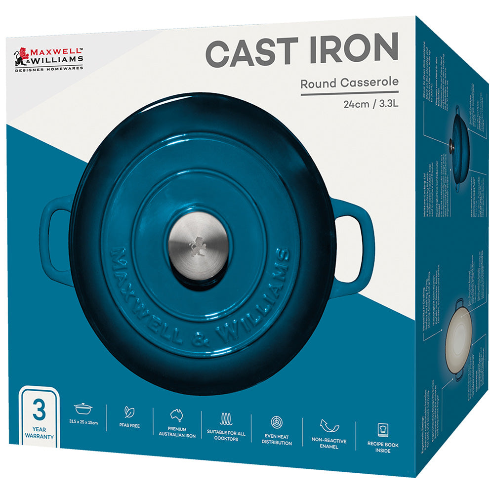 Maxwell & Williams Cast Iron Round Casserole, 24cm