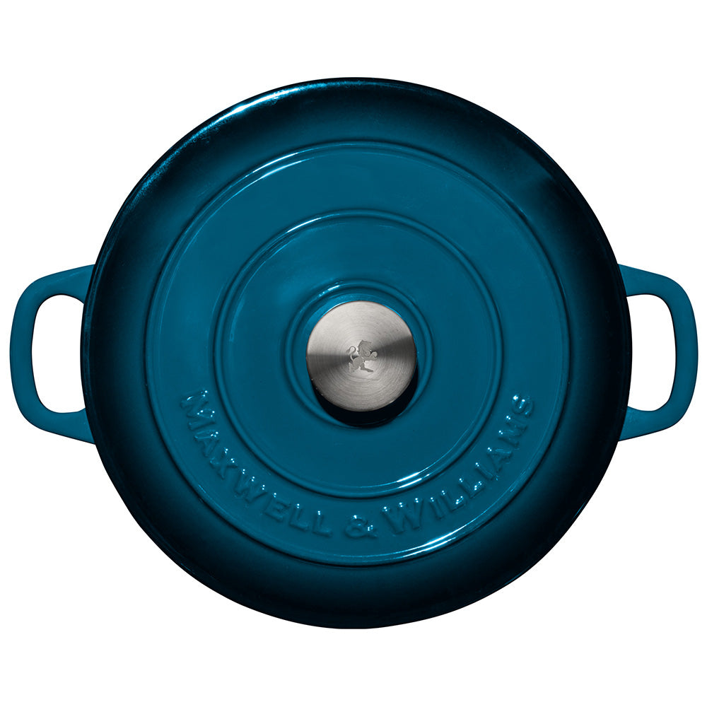 Maxwell & Williams Cast Iron Round Shallow Casserole, 27cm