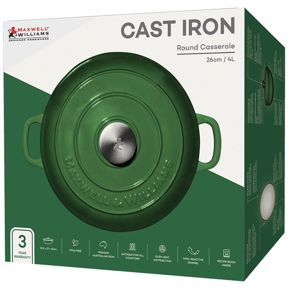 Maxwell & Williams Cast Iron Round Casserole, 26cm