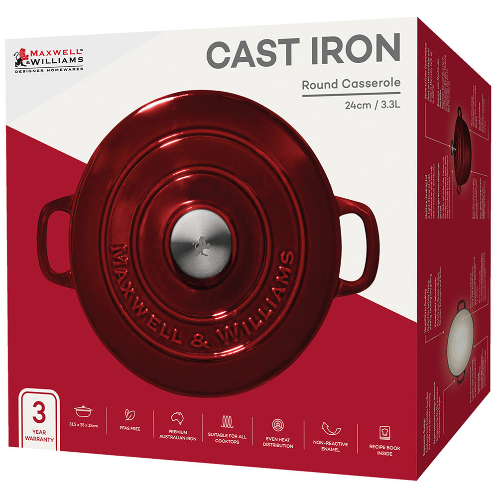 Maxwell & Williams Cast Iron Round Casserole, 24cm