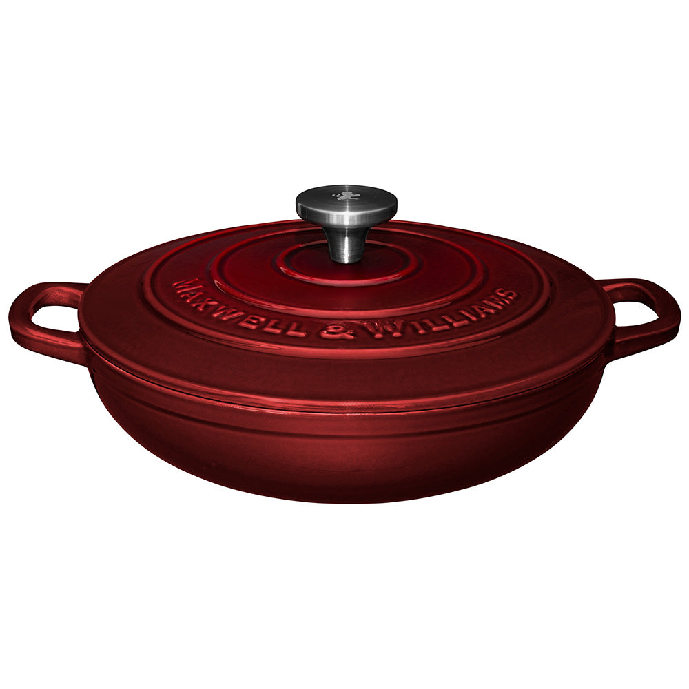 Maxwell & Williams Cast Iron Round Shallow Casserole, 27cm