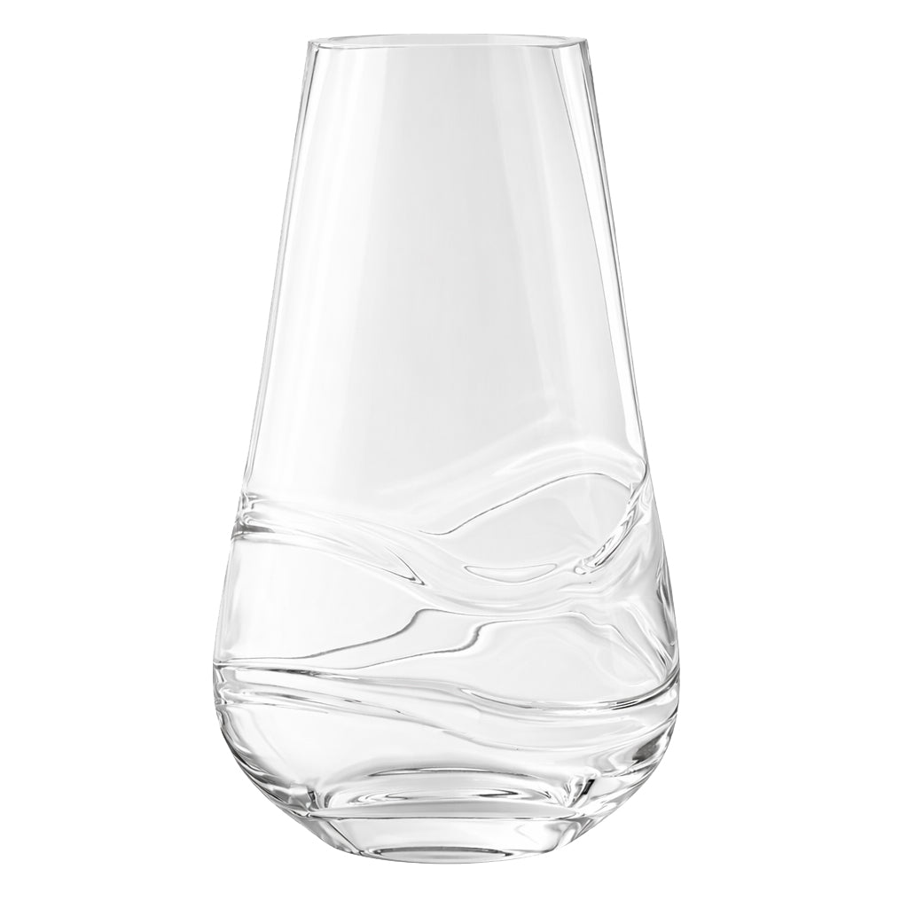 Krosno 28cm Glass Vase with Abstract Curves