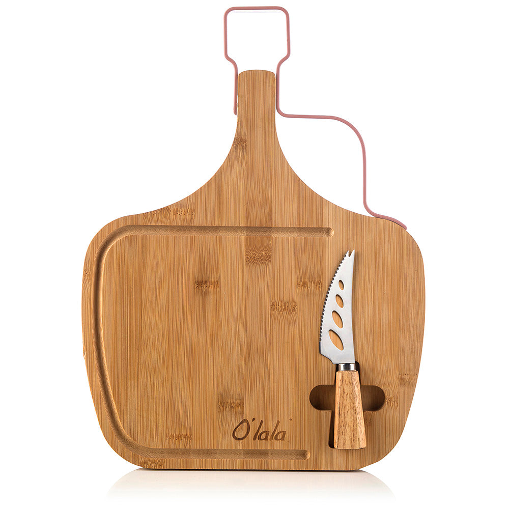 O'lala Bamboo Cheese Board With Knife