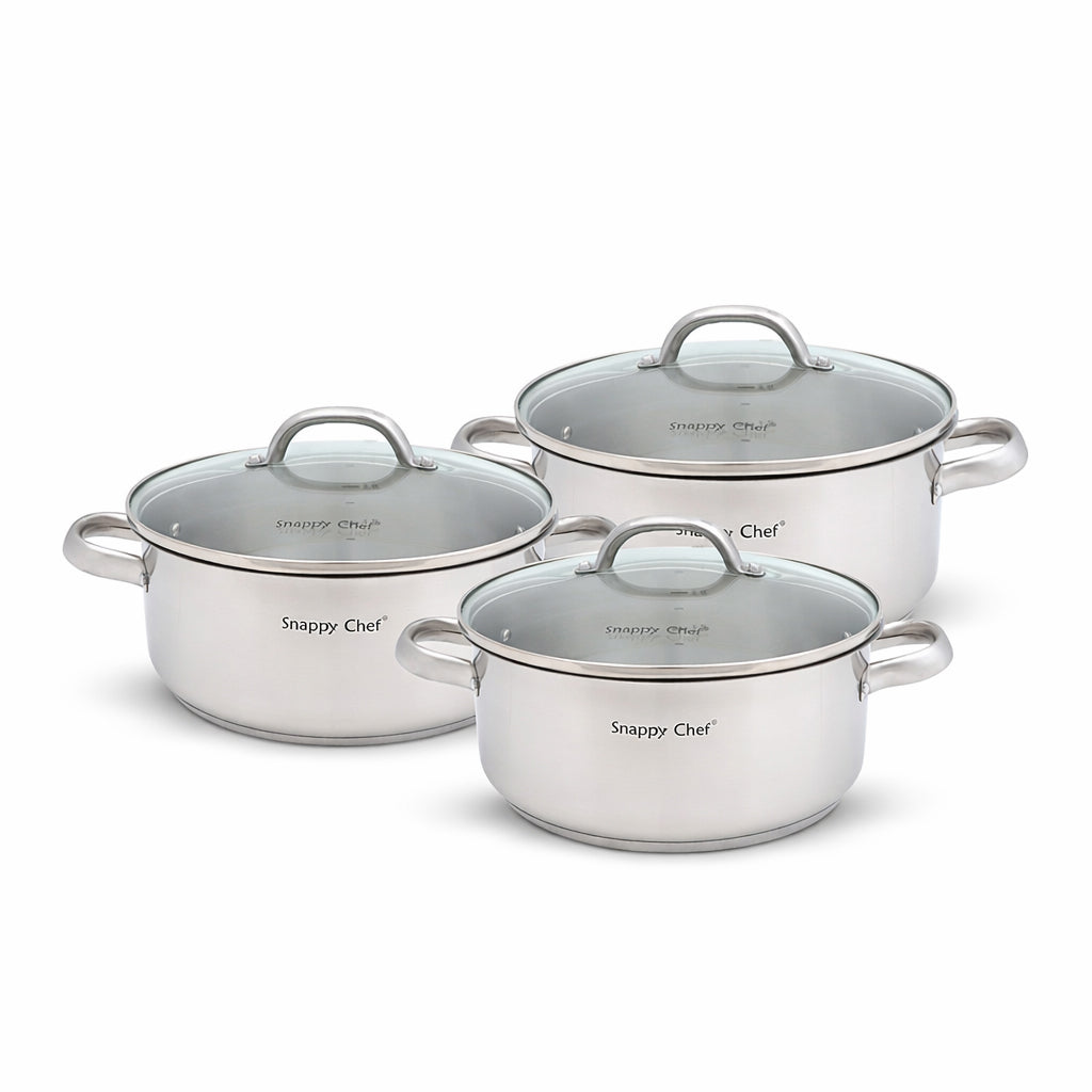 Snappy Chef Stainless Steel Cookware Set, 6pc