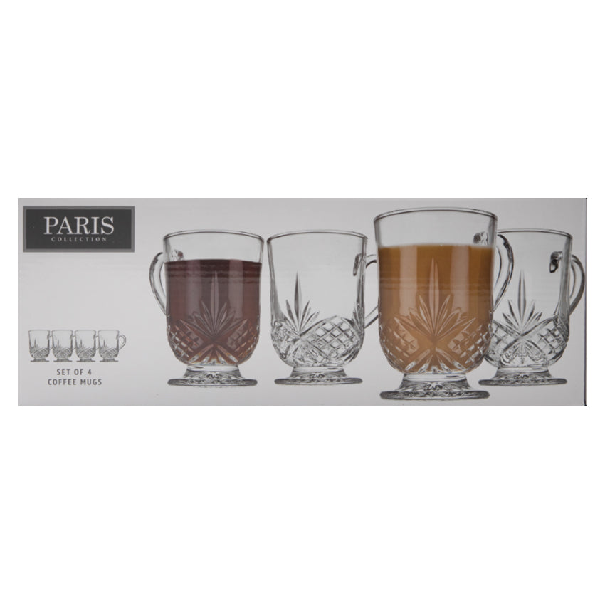 Paris Footed Coffee Mugs, Set Of 4