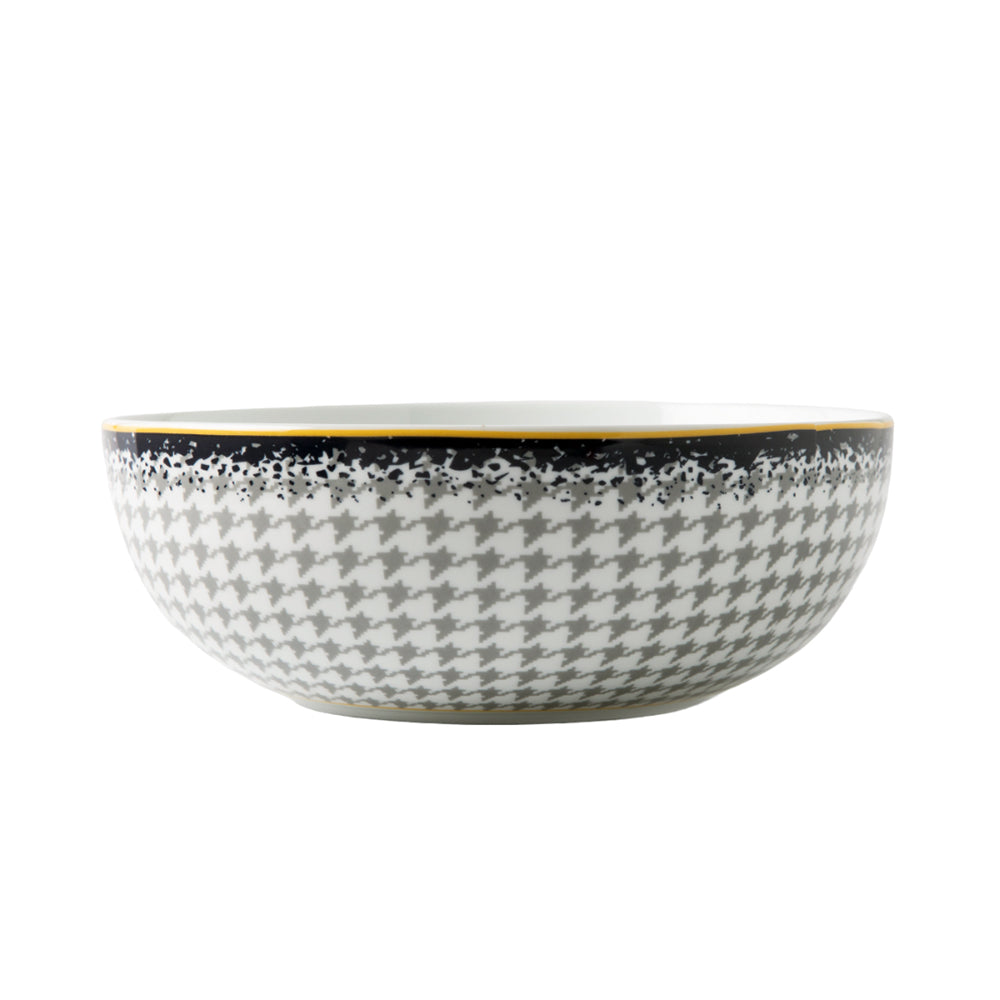 Galateo Houndstooth Salad Bowl, 22cm