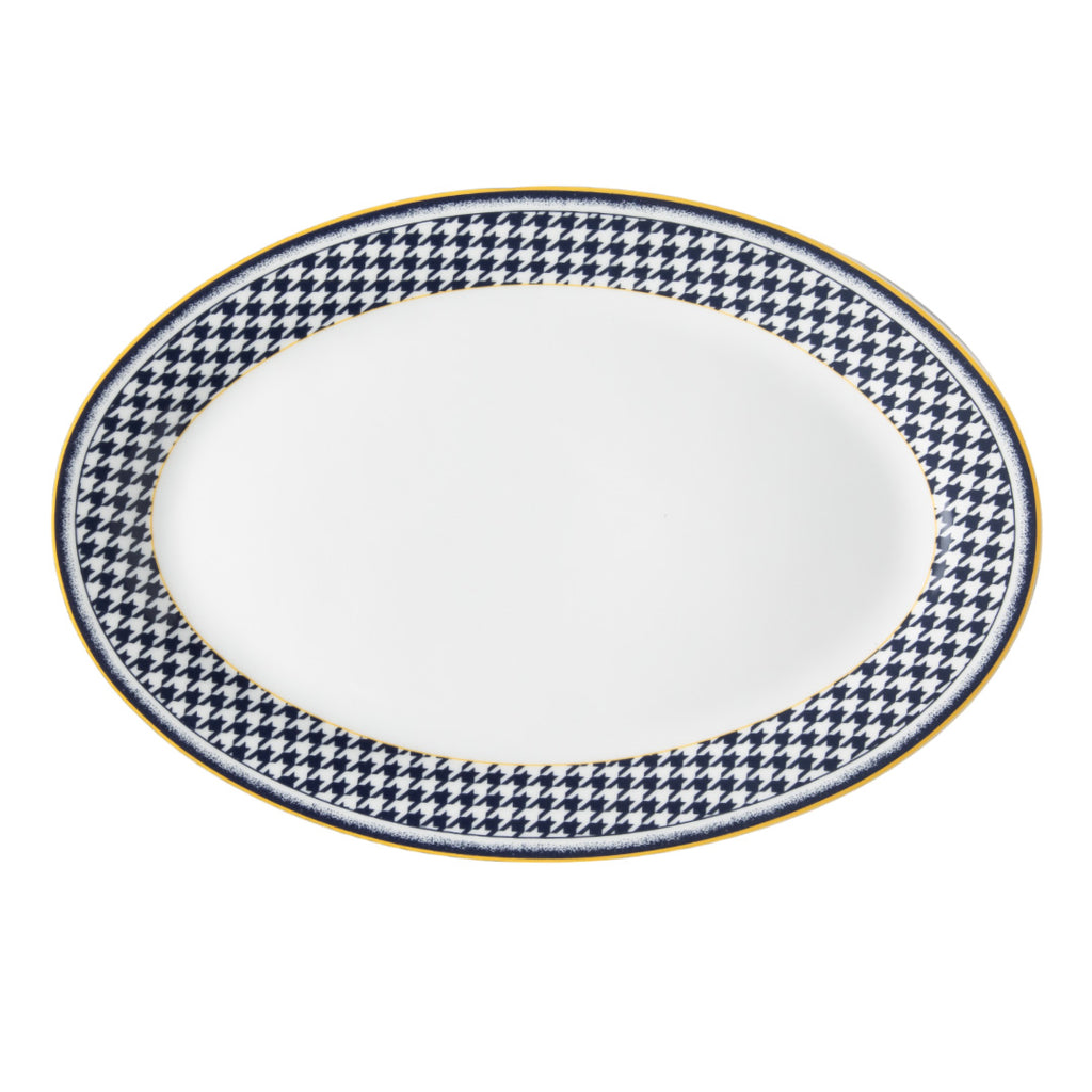 Galateo Houndstooth Platter, 35cm