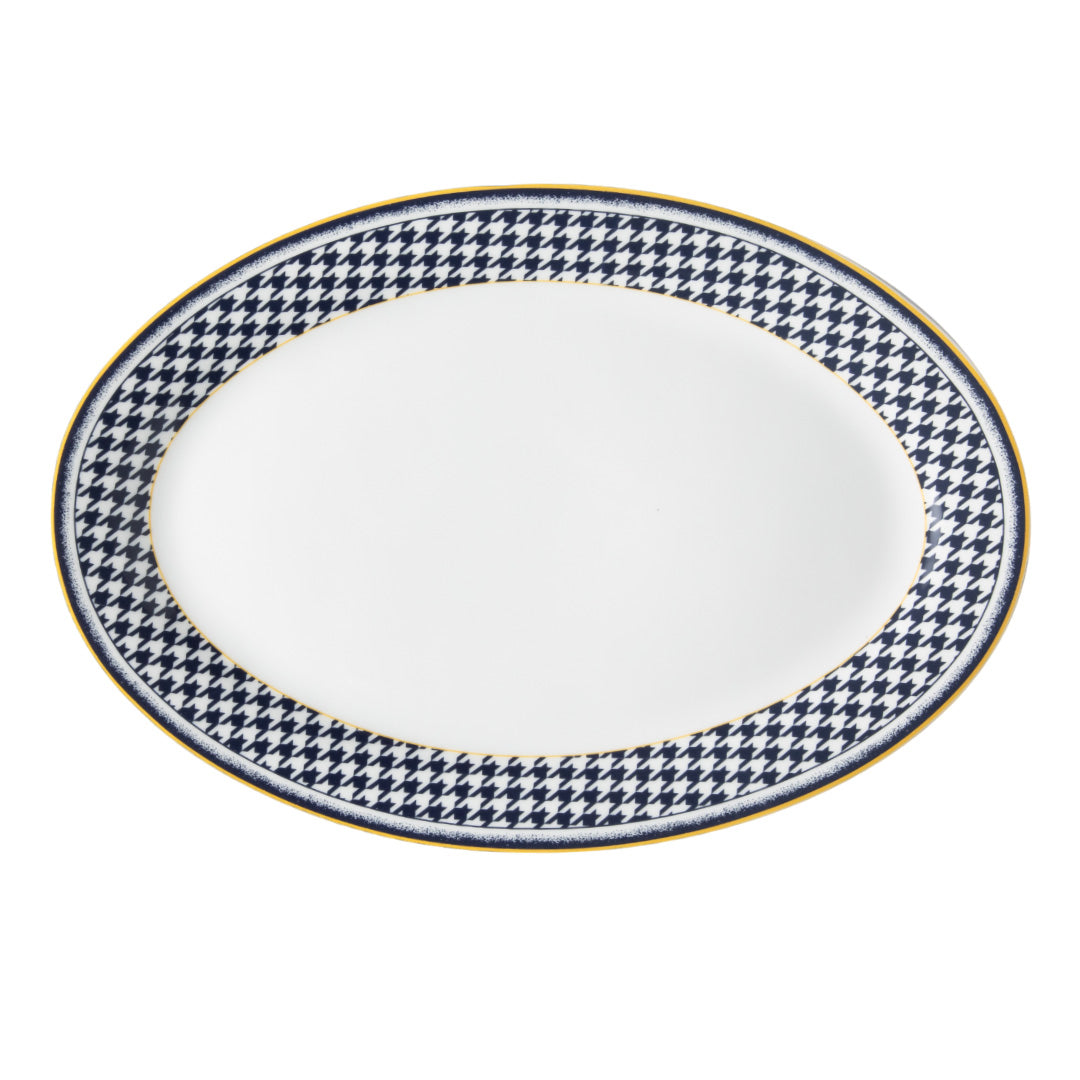 Galateo Houndstooth Platter, 35cm