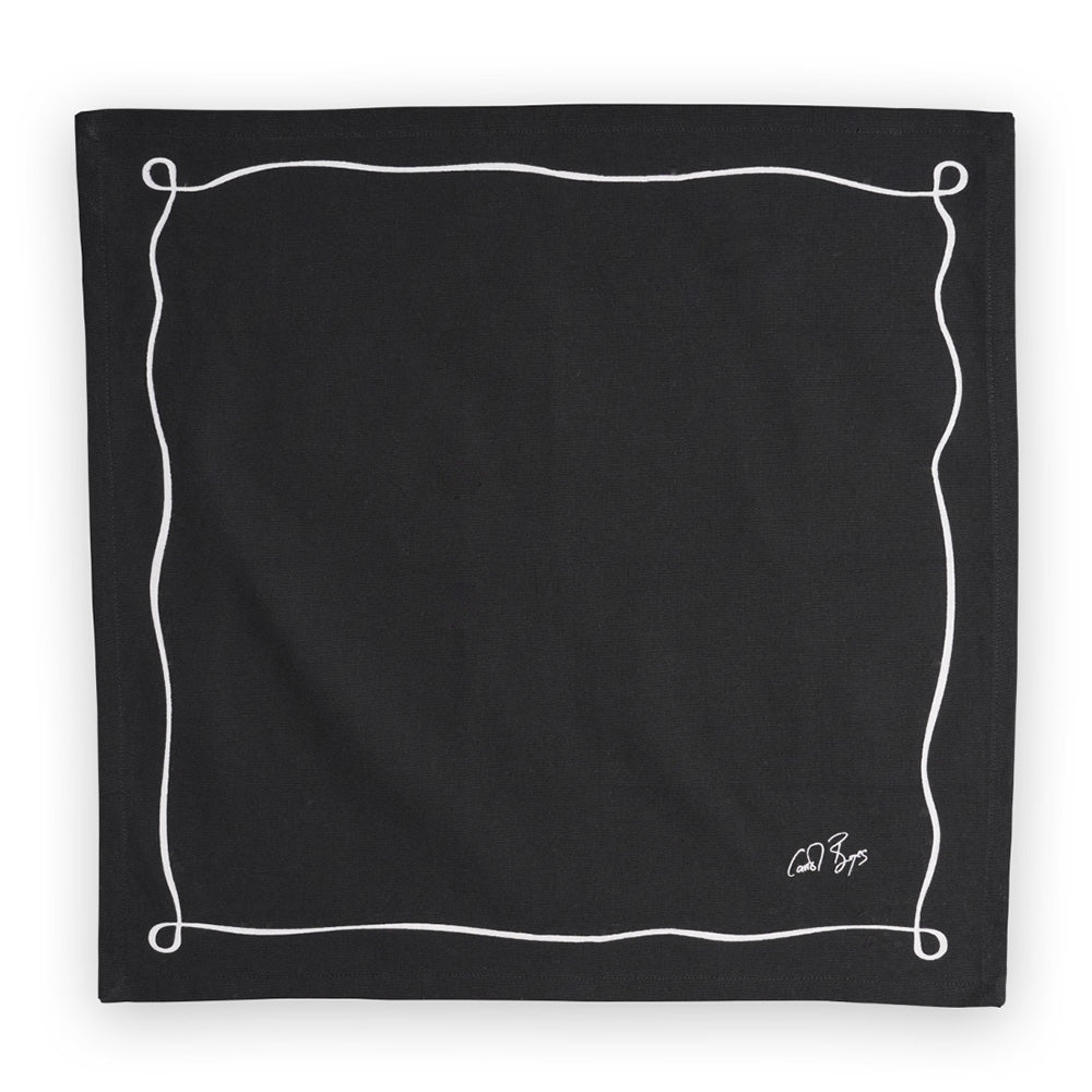 Carrol Boyes Well Framed Black Napkins, Set Of 4