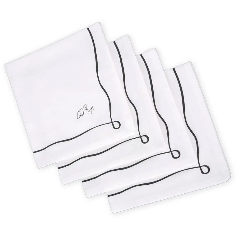 Carrol Boyes Well Framed White Napkins, Set Of 4