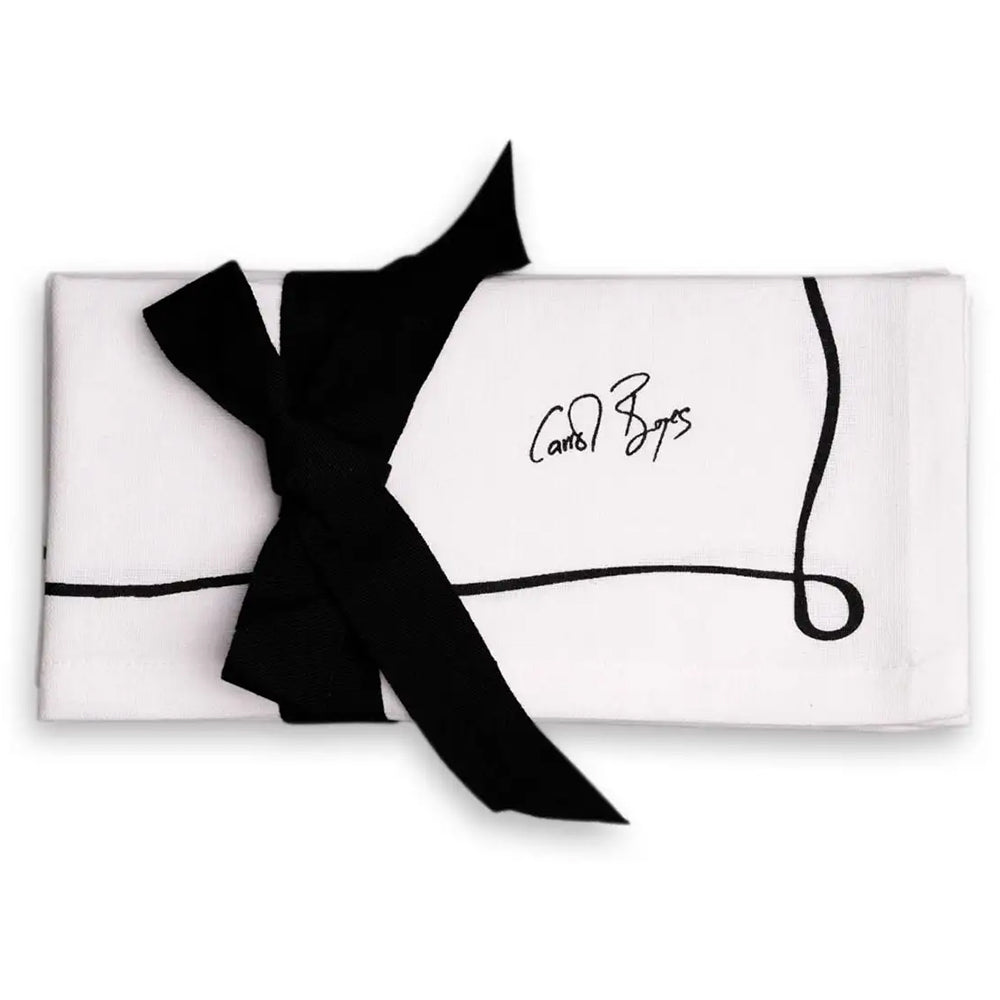 Carrol Boyes Well Framed White Napkins, Set Of 4