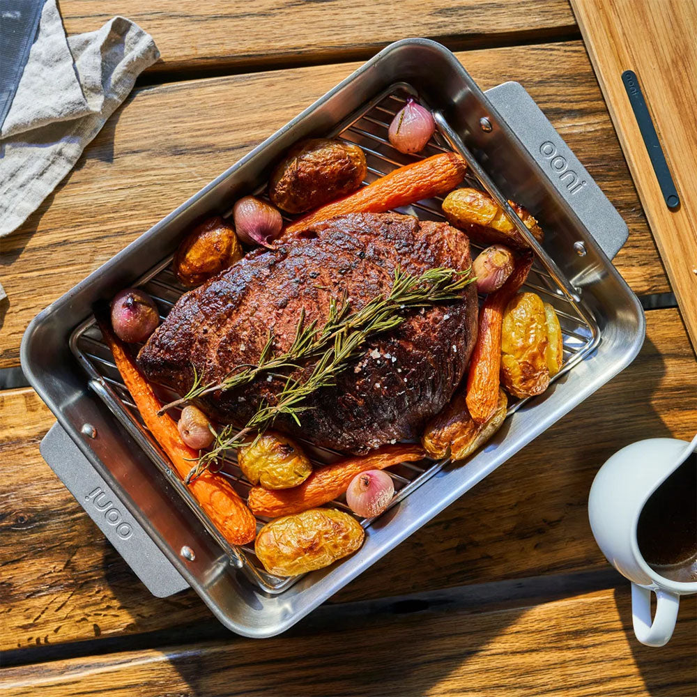 Ooni Stainless Steel Roasting Pan with Carving Board