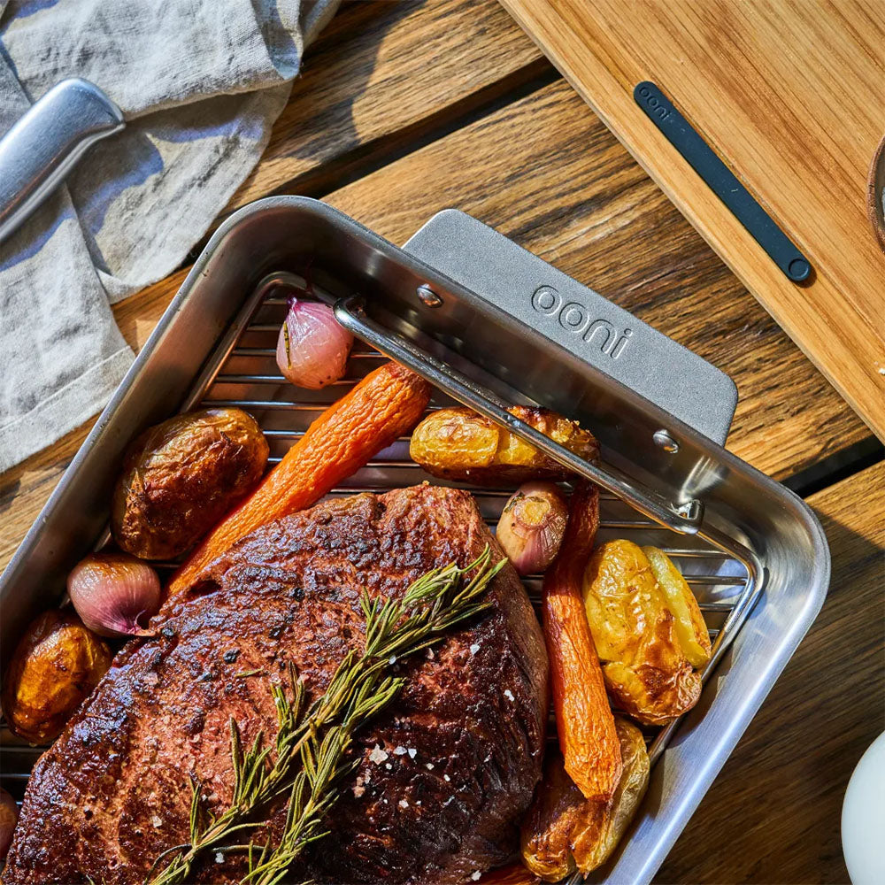 Ooni Stainless Steel Roasting Pan with Carving Board