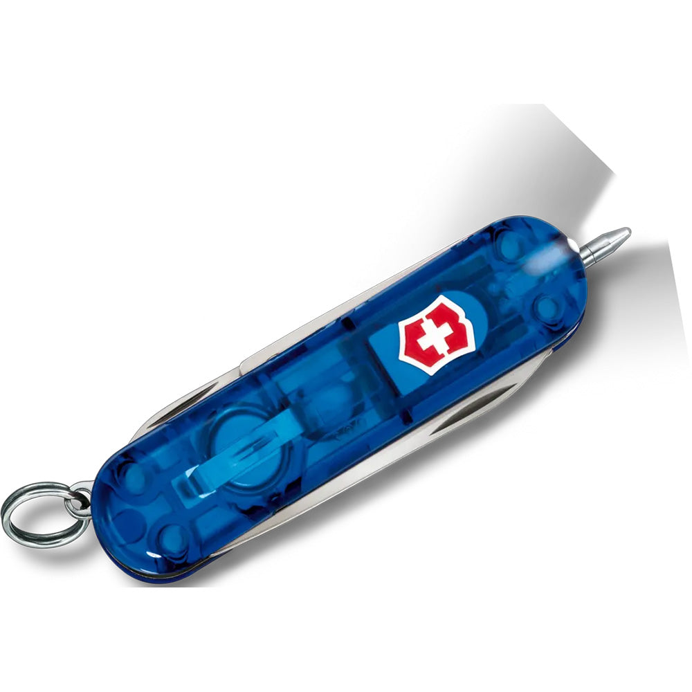 Victorinox Signature Lite Pocket Knife With LED Light, Transparent Blue