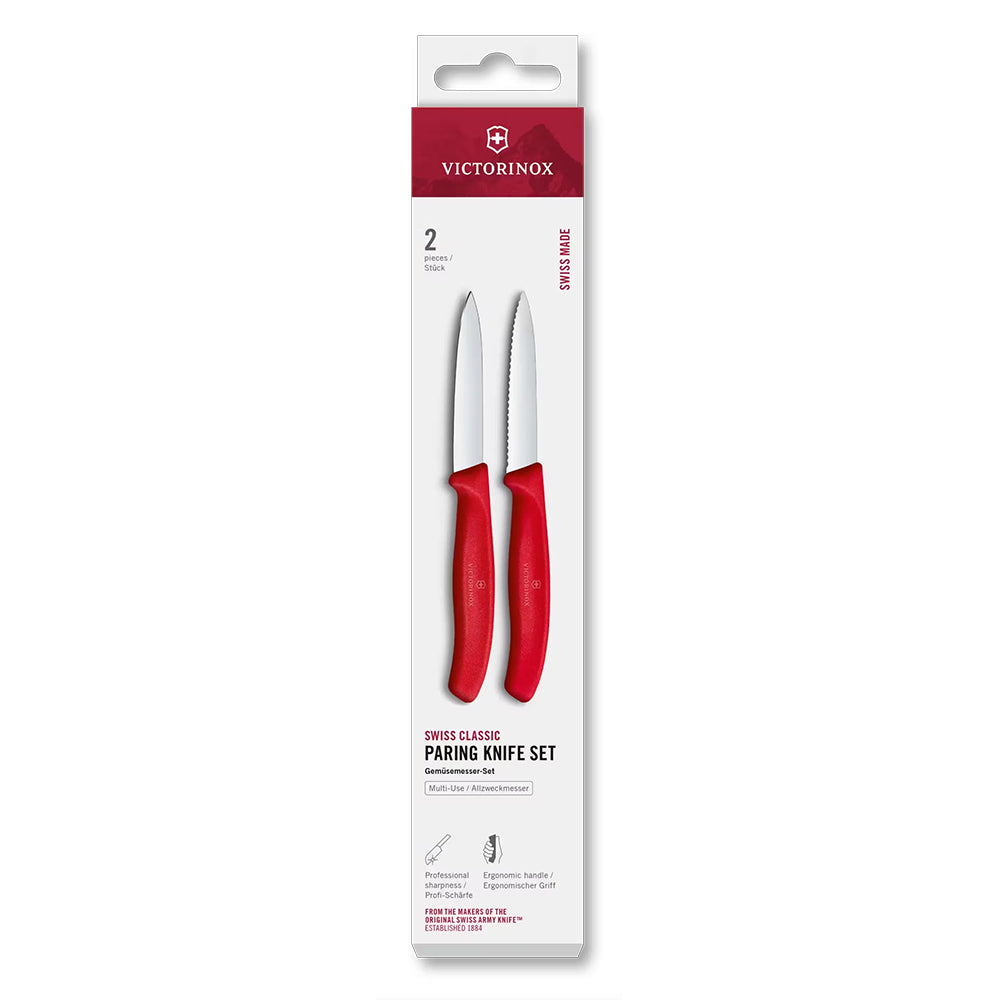 Victorinox Swiss Classic Plain and Serrated Paring Knife Set, 8cm