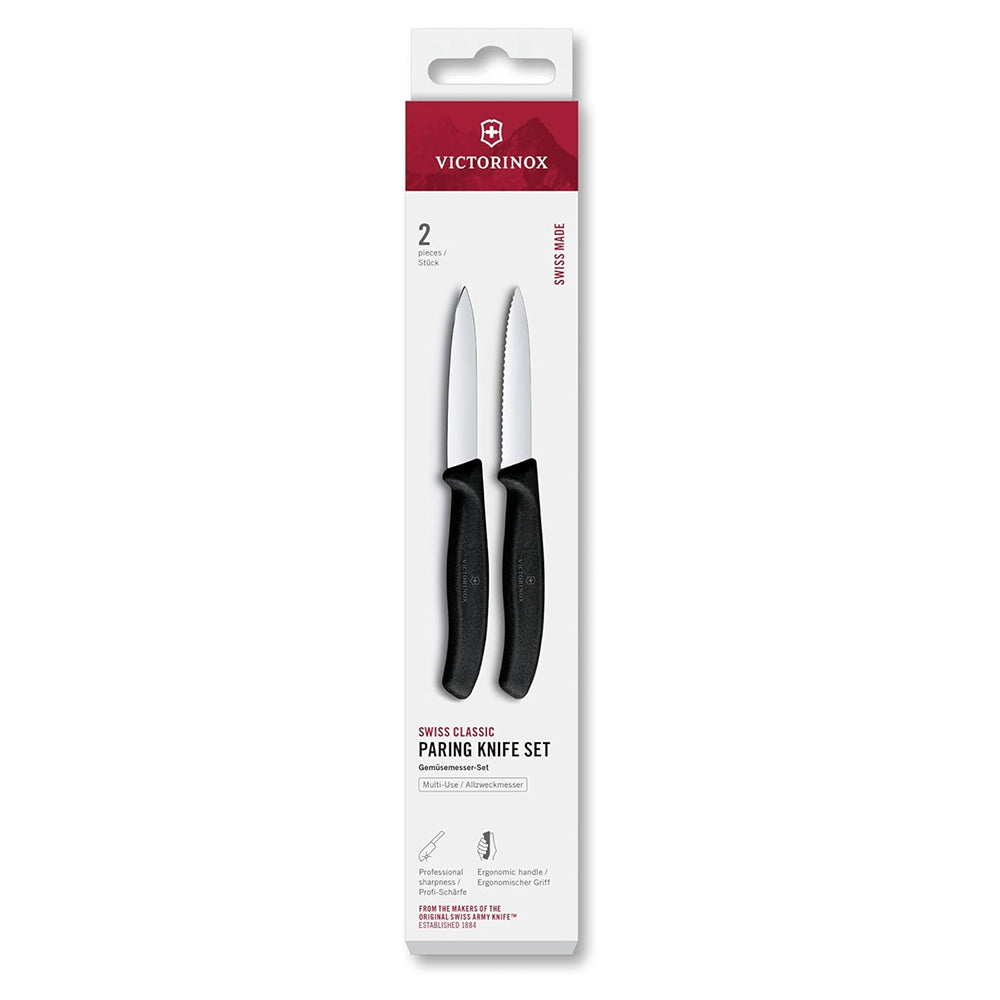 Victorinox Swiss Classic Plain and Serrated Paring Knife Set, 8cm