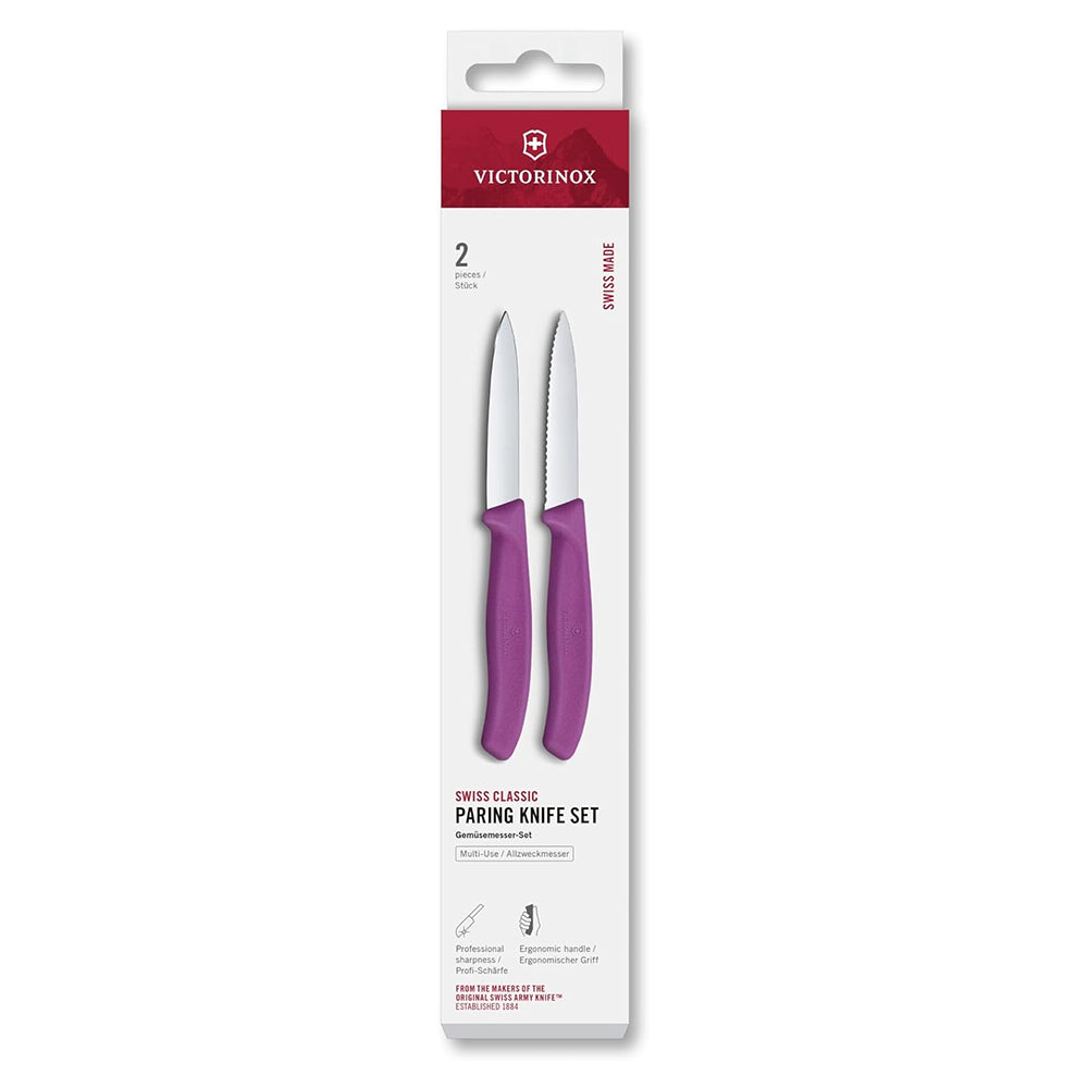 Victorinox Swiss Classic Plain and Serrated Paring Knife Set, 8cm
