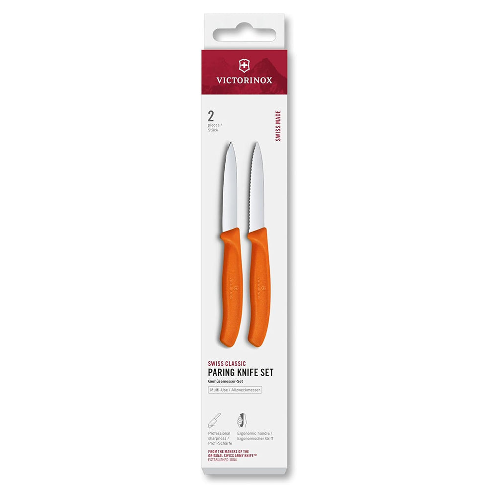 Victorinox Swiss Classic Plain and Serrated Paring Knife Set, 8cm