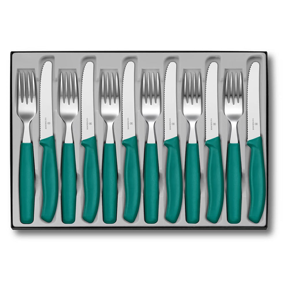 Victorinox Swiss Classic Kale Green Cutlery Set, 12pc