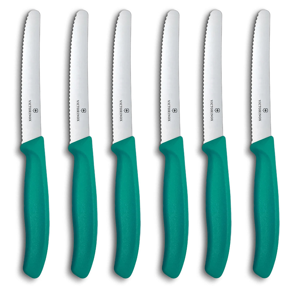 Victorinox Swiss Classic Kale Green Rounded Steak Knife Set, Set Of 6