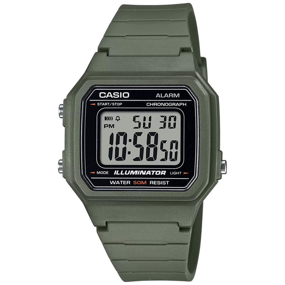 Casio Standard Men's 50m Digital Wrist Watch, W-217H