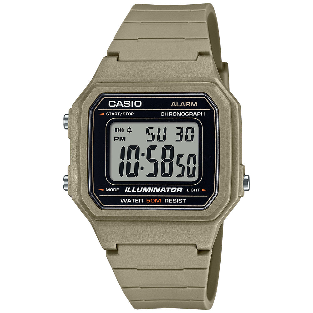Casio Standard Men's 50m Digital Wrist Watch, W-217H