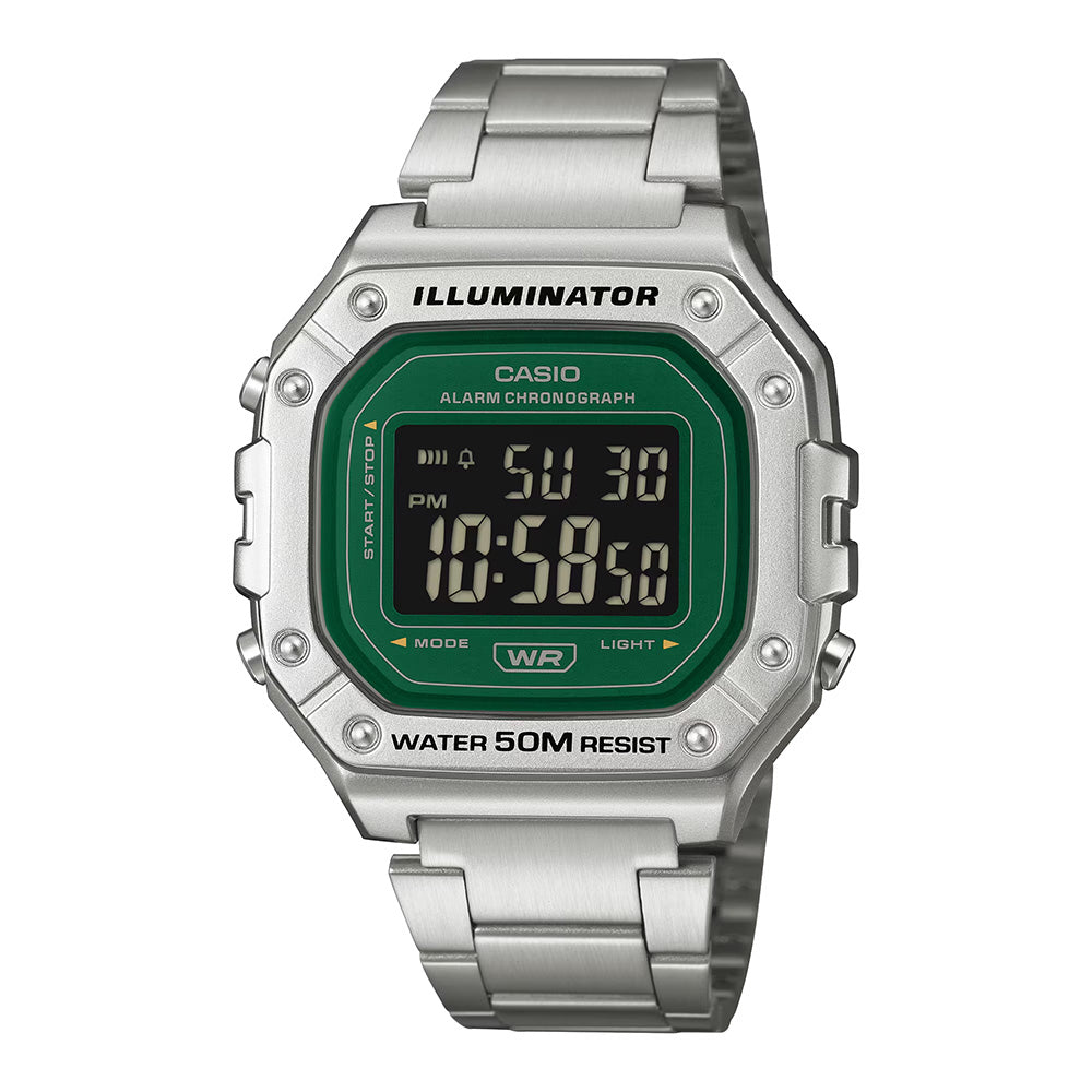 Casio Standard Men's 50m Digital Wrist Watch, W-218HD-3AVDF