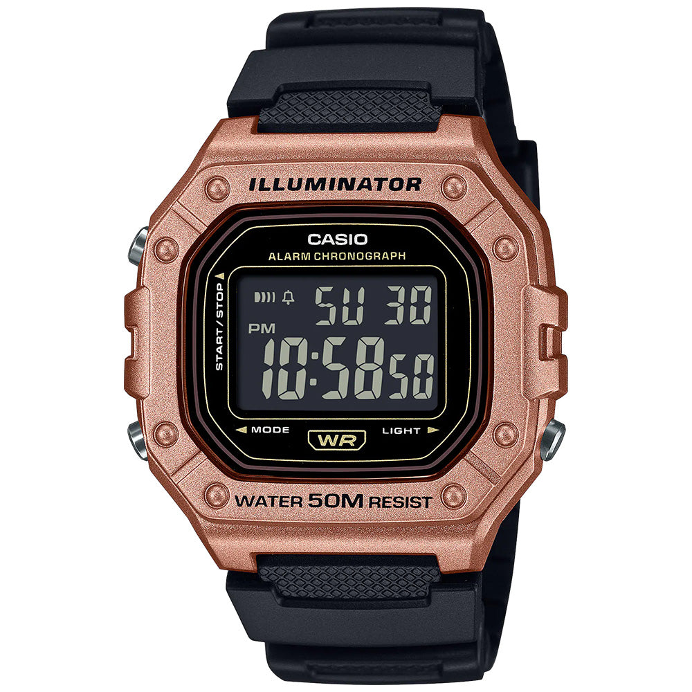 Casio Standard Men's 50m Digital Wrist Watch, W-218HM-5BVDF