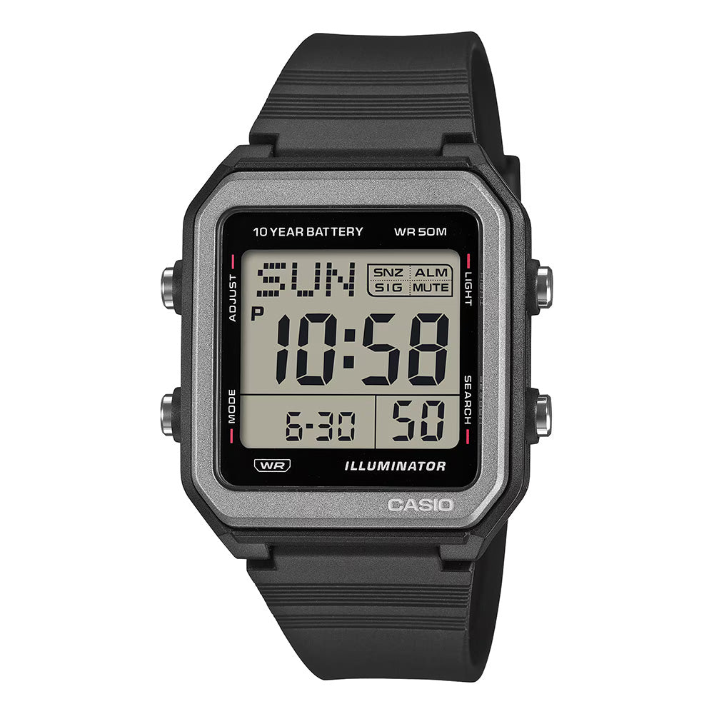 Casio Standard Men's 50m Digital Wrist Watch, W-221H