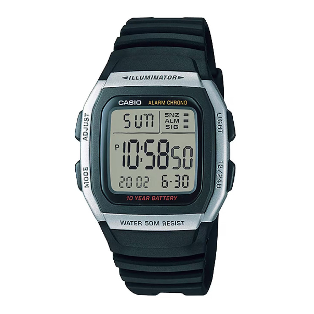 Casio Standard Men's 50m Digital Wrist Watch, W96H
