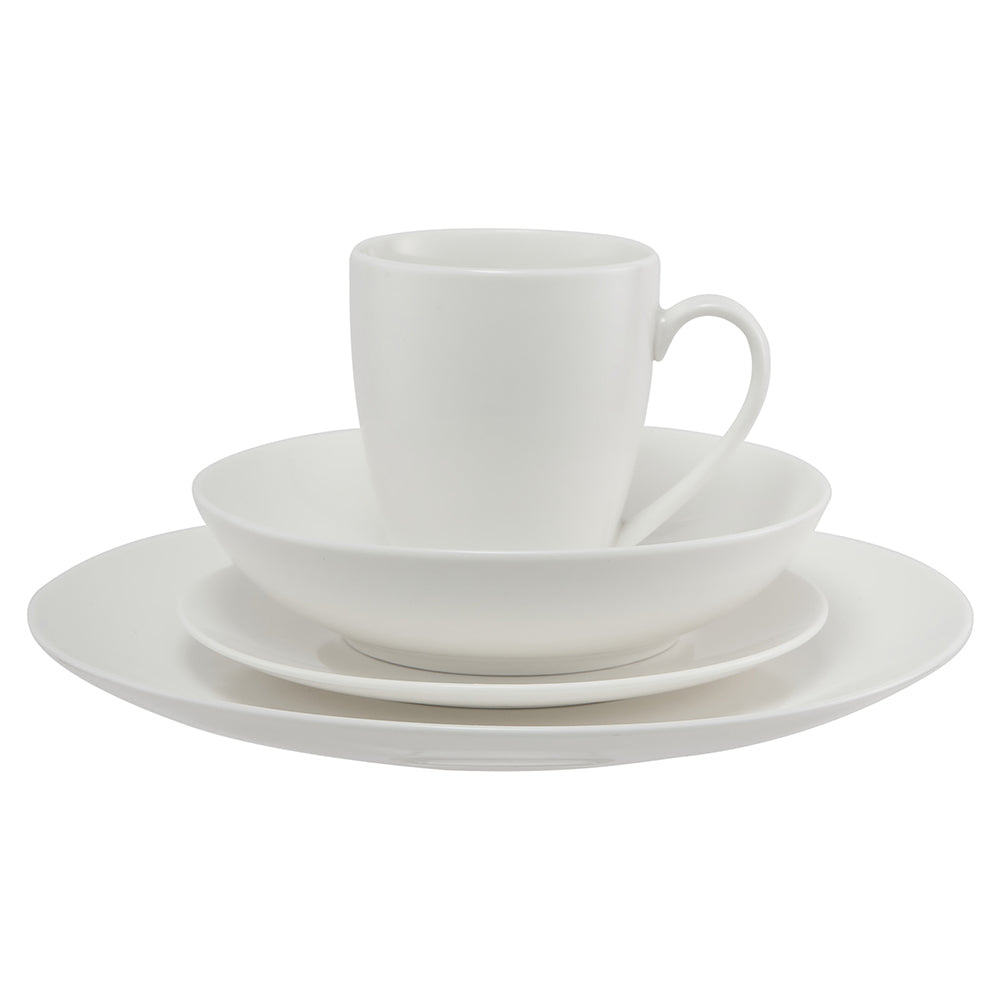 Maxwell & Williams White Basics Coupe Dinner Set, Fitzrovia, 16pc
