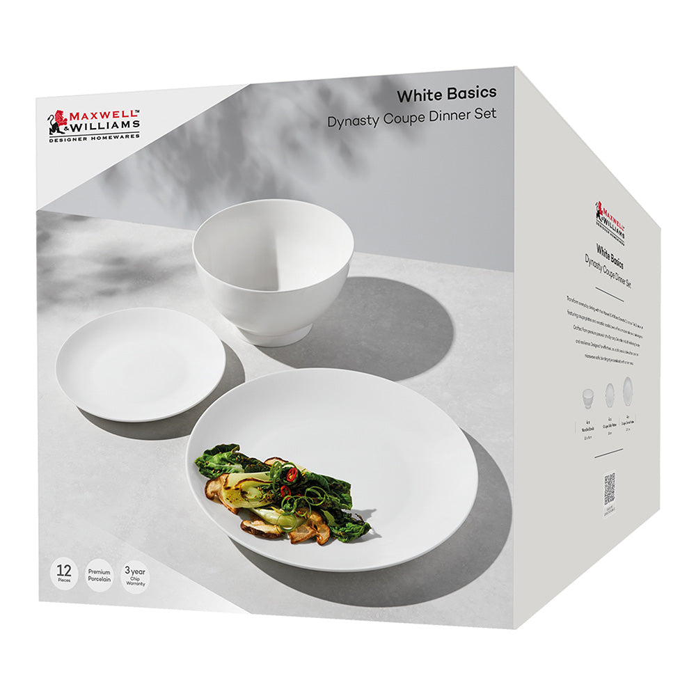 Maxwell & Williams White Dynasty Coupe Dinner Set, 12pc