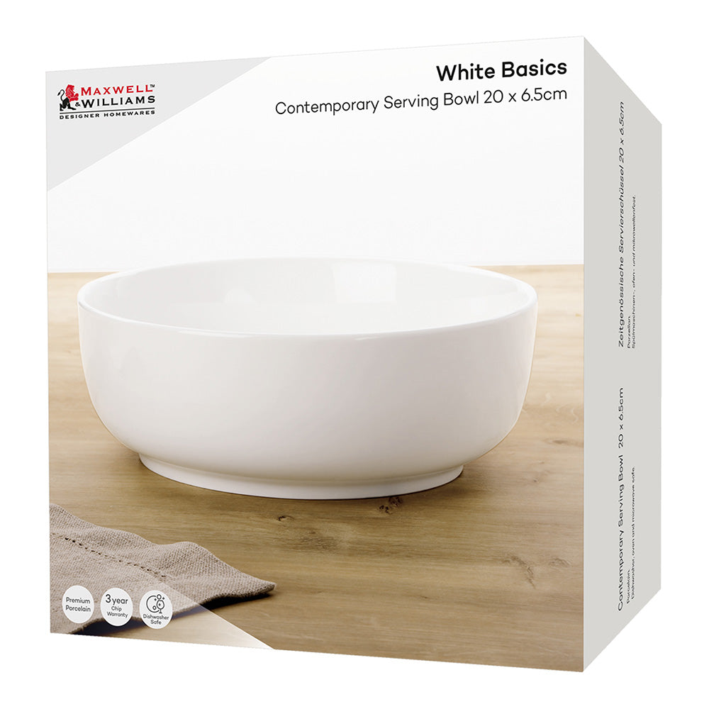 Maxwell & Williams White Basics Contemporary Serving Bowl, 20cm