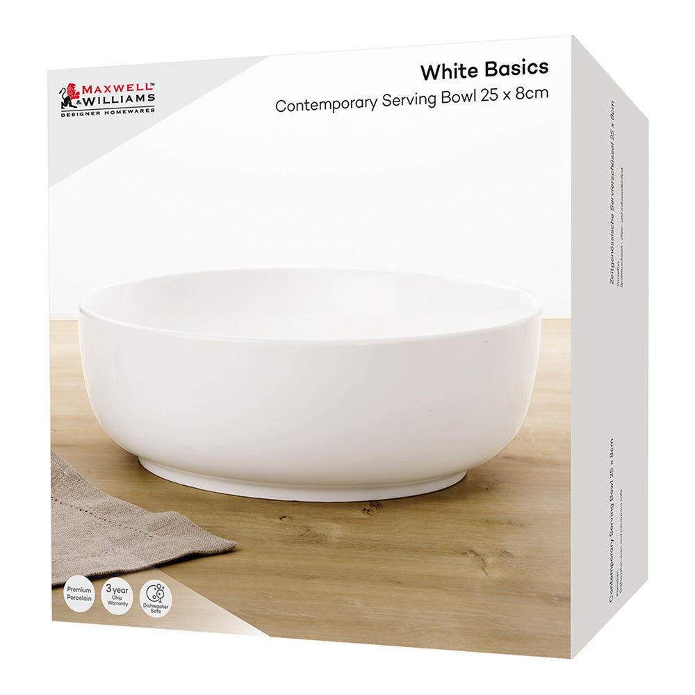 Maxwell & Williams White Basics Contemporary Serving Bowl, 25cm