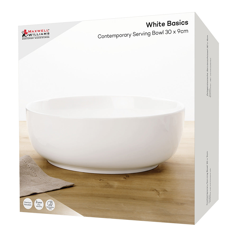 Maxwell & Williams White Basics Contemporary Serving Bowl, 30cm