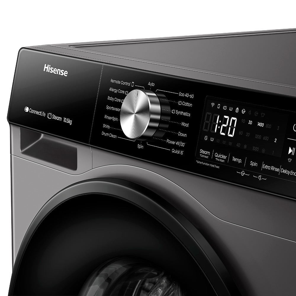 Hisense 10.5kg Smart Front Loader Washing Machine, WF3S1043BT