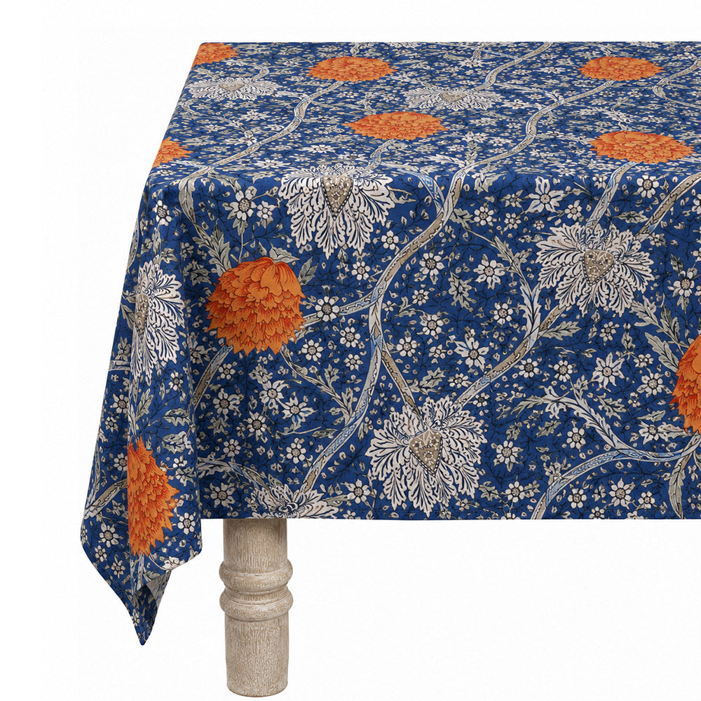 DSA Linen William Morris Orange Bloom Rectangular Tablecloth