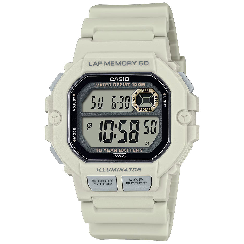 Casio Standard Men's 100m Digital Fitness Wrist Watch, WS-1400H