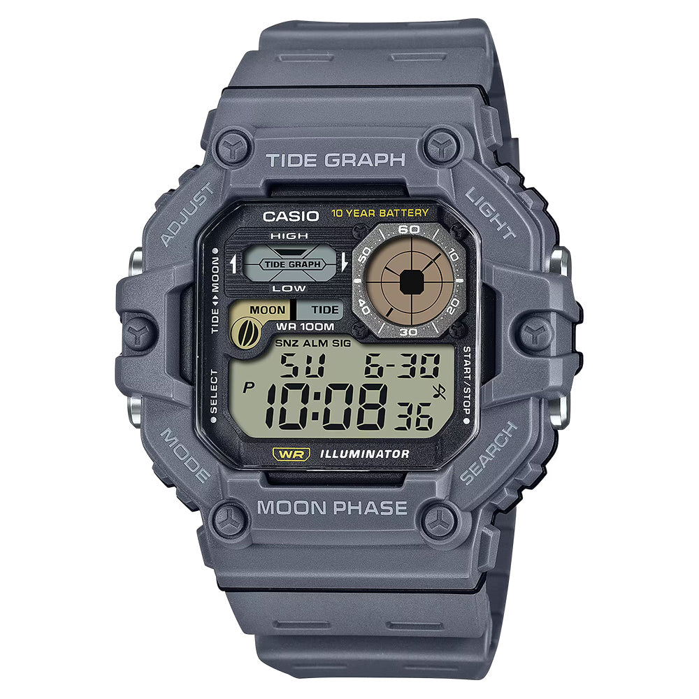 Casio Standard Men's 100m Digital Tide Graph Wrist Watch, WS-1700H