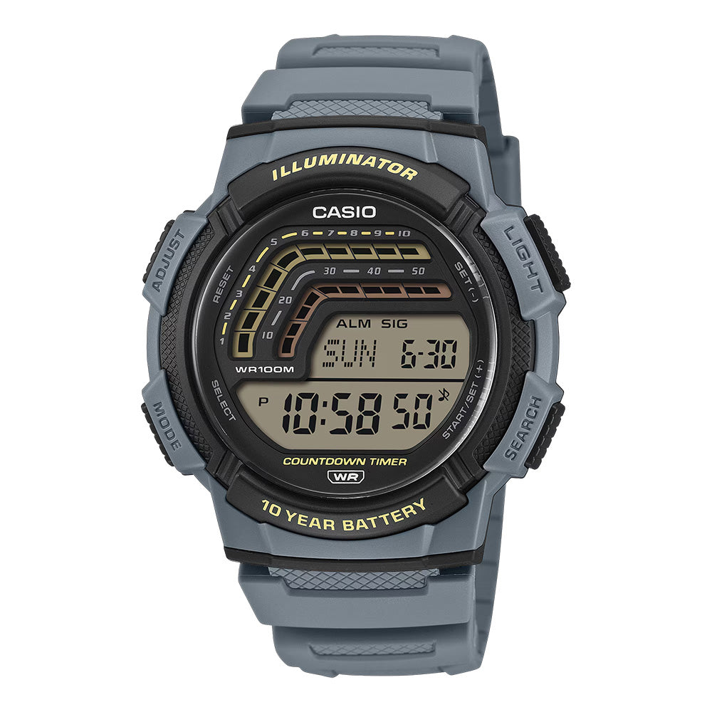 Casio Standard Men's 100m Digital Wrist Watch, WS-1800
