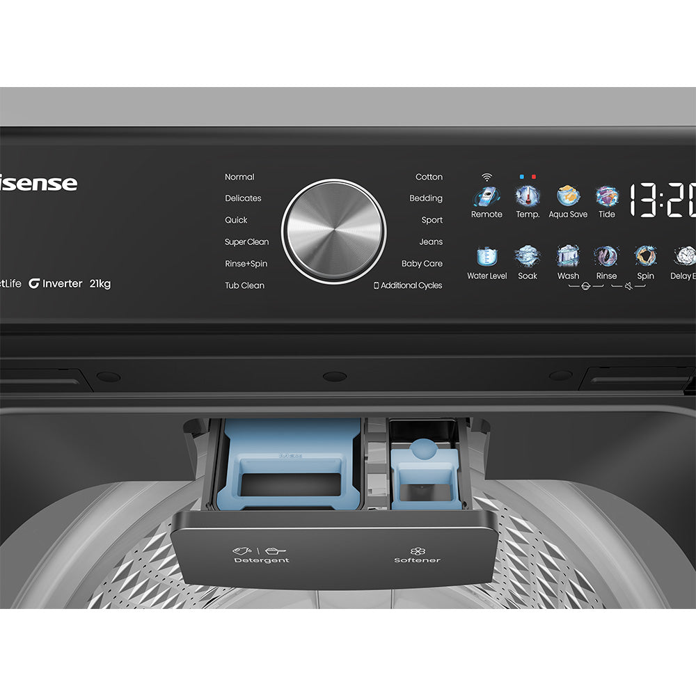 Hisense 21kg Top Loader Washing Machine, WT7T2125DB